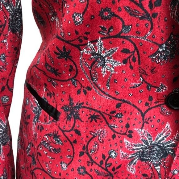 Anthropologie Berenice Piped Floral Button Up Luxe Blazer | Medium - Picture 6 of 12